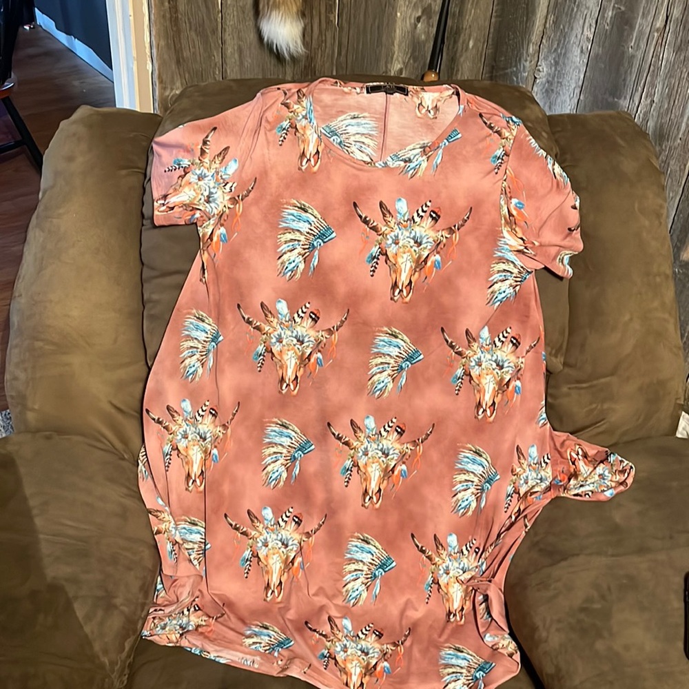 Western T shirt dress with pockets